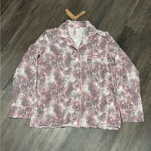 SKIMS Pink and Black Animal-Print Button-Up Jacket